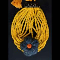 10 strands Wooden necklace with crochet pendant black