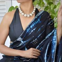 Silver toned ball beads necklace with earrings