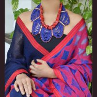 Old Naga beaded necklace inset with large coral beads