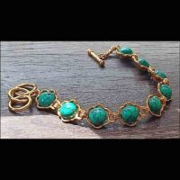Traditional ethno Tibetan gilded brass norbu bracelet