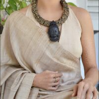 Fabric necklace with Buddha pendant