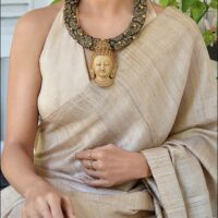 Fabric necklace with Buddha pendant