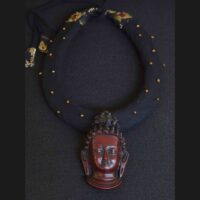 Fabric necklace with Buddha pendant