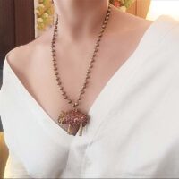 Vintage handmade brass sheep figurine pendant