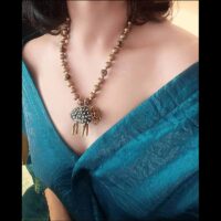 Vintage handmade brass sheep figurine pendant