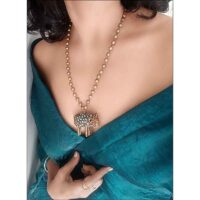 Vintage handmade brass sheep figurine pendant