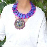 Afghani Pendant with lapis blue free form turquoise slabs