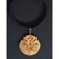 Hand-carved natural Hetian jade fengshui double phoenix bird amulet pendant