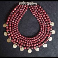 Multilayered necklace with jade gemstone beads