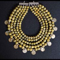 Multilayered necklace with jade gemstone beads